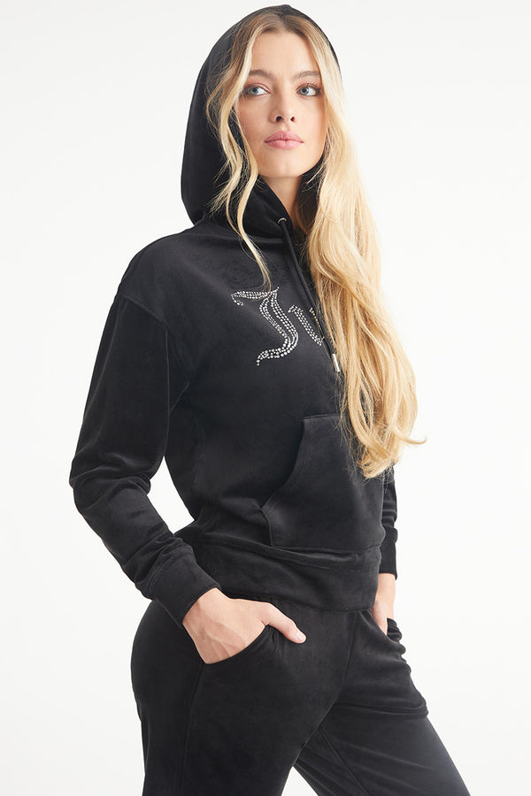 Juicy Couture Oversized Big Bling Velour Hoodie