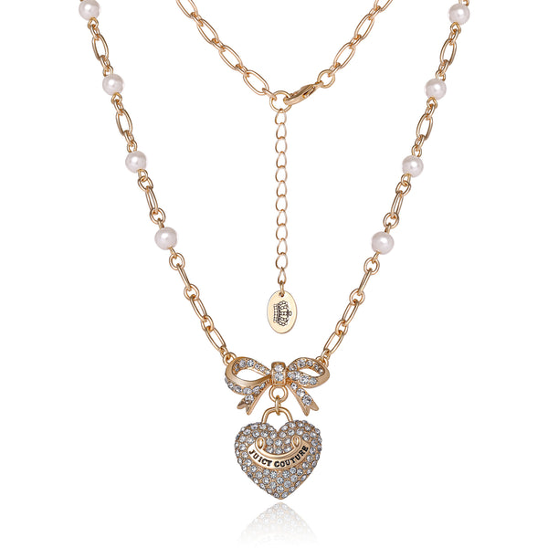 Juicy Couture Pearl Heart Pendant Necklace