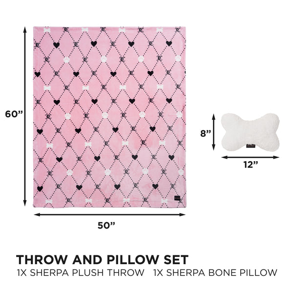 Juicy Couture Pet Blanket & Pillow Set