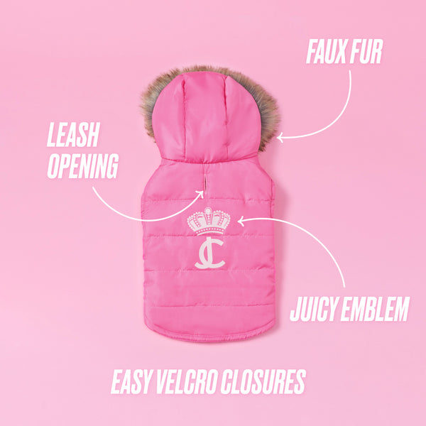 Juicy Couture Pet Faux Fur Hooded Jacket