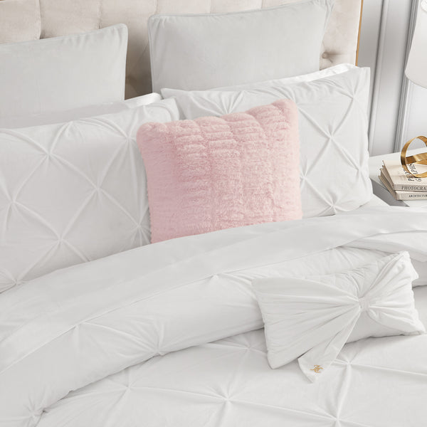 Juicy Couture Pleated Faux Fur Decorative Pillow