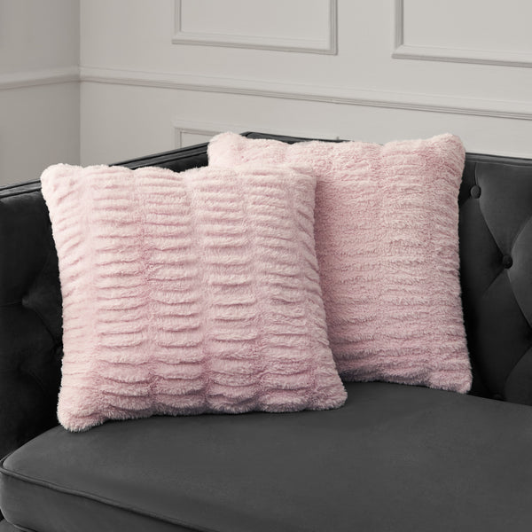 Juicy Couture Pleated Faux Fur Decorative Pillow