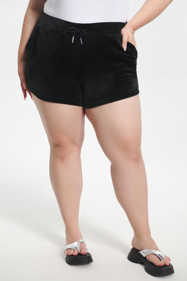 Juicy Couture Plus-Size Big Bling Velour Shorts
