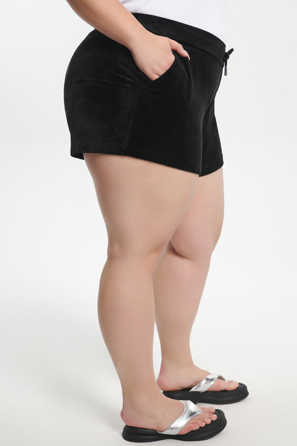 Juicy Couture Plus-Size Big Bling Velour Shorts