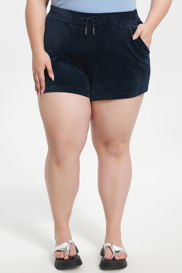 Juicy Couture Plus-Size Big Bling Velour Shorts