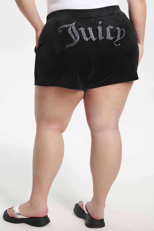 juicy couture Plus-Size Big Bling Velour Shorts