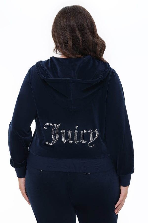 juicy couture Plus-Size OG Big Bling Velour Hoodie