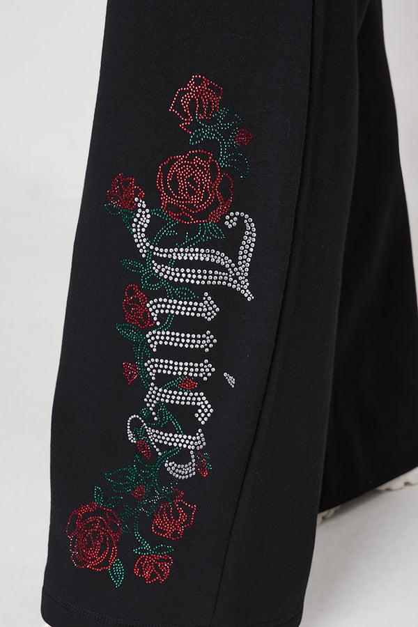 Juicy Couture Plus-Size Roses Wide Leg Track Pants