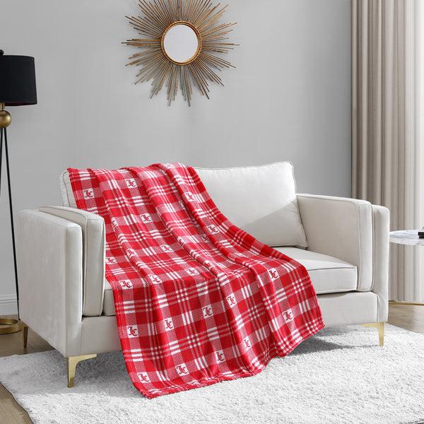 Juicy Couture Plush Plaid Throw Blanket