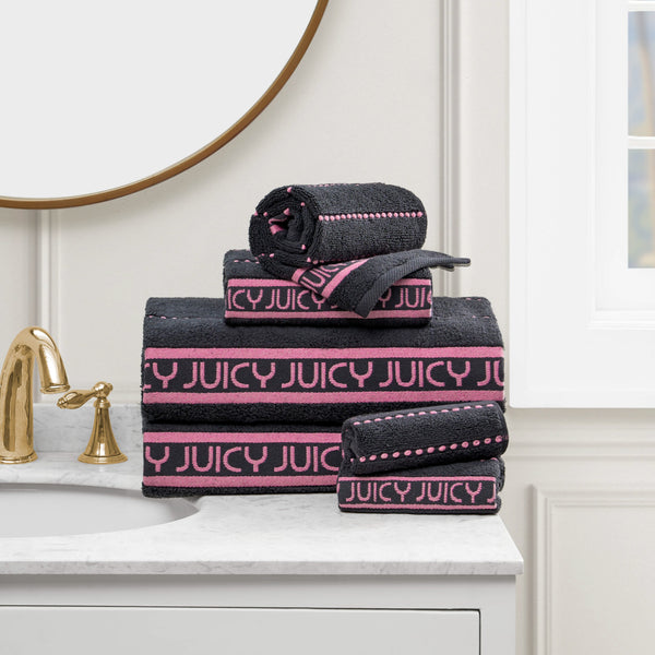 Juicy Couture Plush Stripe Bath Towel Set