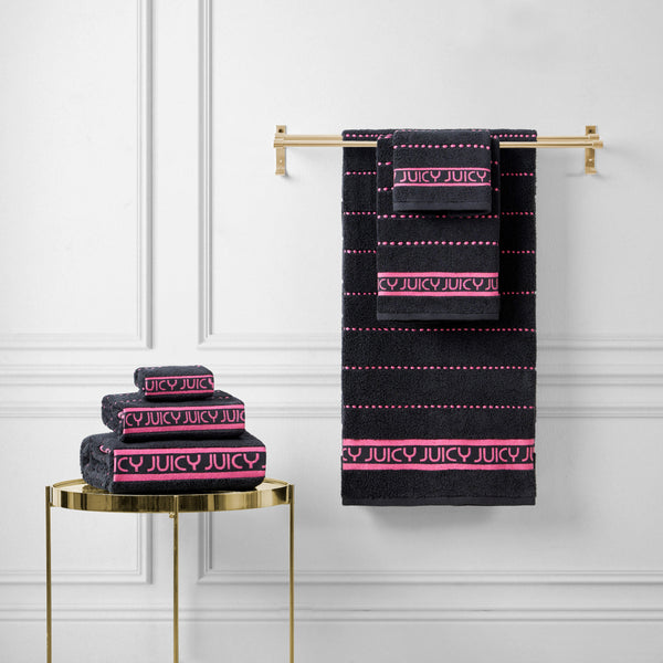 Juicy Couture Plush Stripe Bath Towel Set