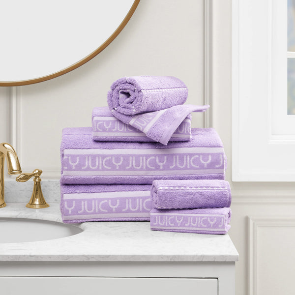 Juicy Couture Plush Stripe Bath Towel Set