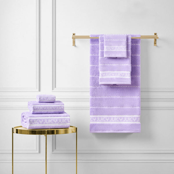 Juicy Couture Plush Stripe Bath Towel Set