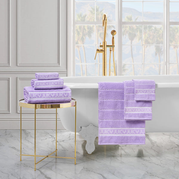 Juicy Couture Plush Stripe Bath Towel Set