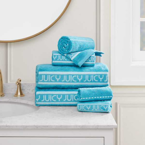 Juicy Couture Plush Stripe Bath Towel Set