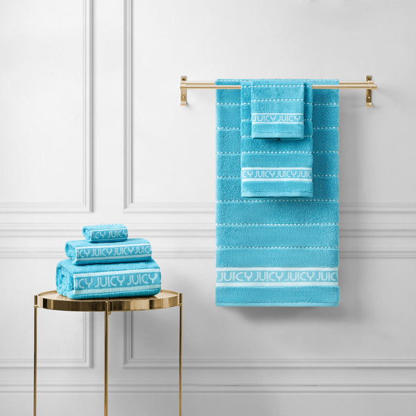 Juicy Couture Plush Stripe Bath Towel Set