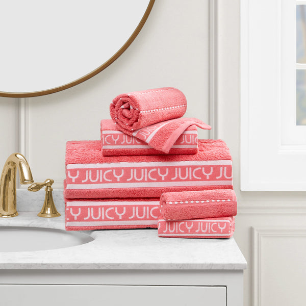 Juicy Couture Plush Stripe Bath Towel Set