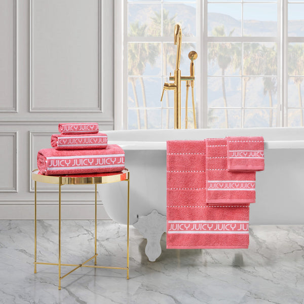 Juicy Couture Plush Stripe Bath Towel Set