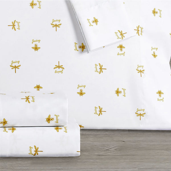 Juicy Couture Printed Microfiber Sheet Set