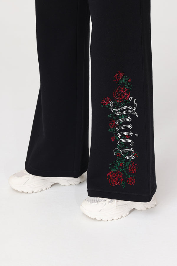 Juicy Couture Roses Wide Leg Track Pants