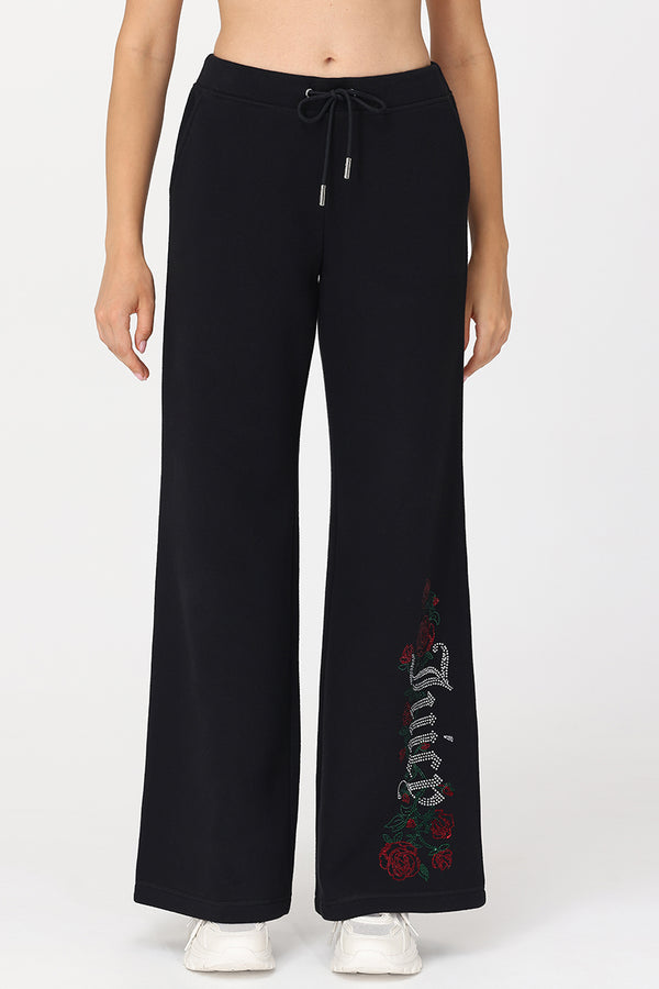 juicy couture Roses Wide Leg Track Pants