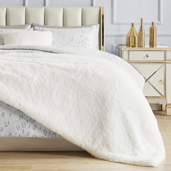 Juicy Couture Shaggy Faux Fur Plush Blanket