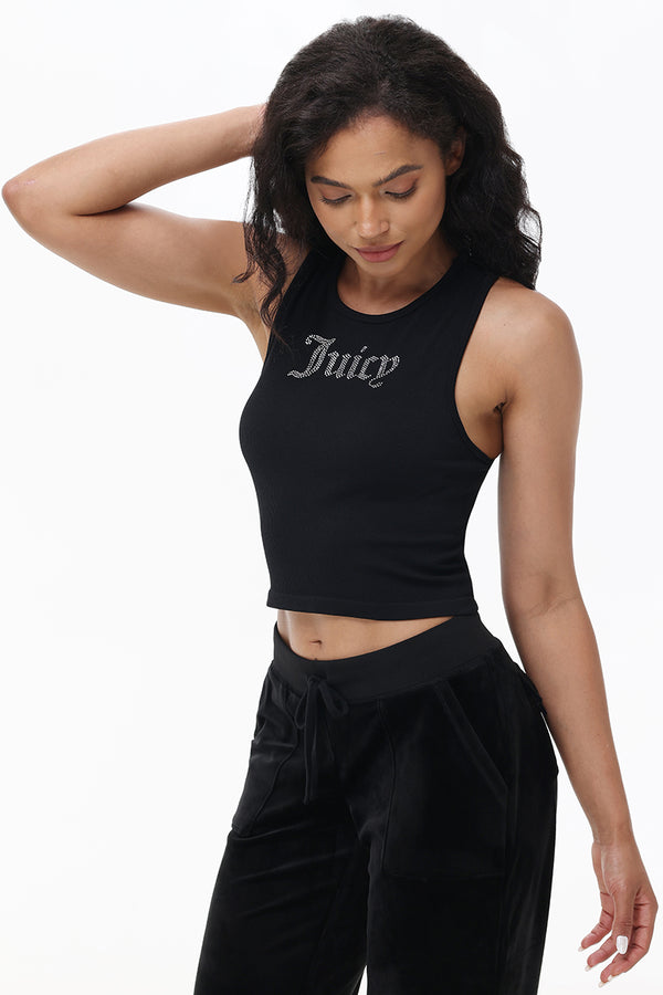 Juicy Couture Small Bling High Neck Crop Tank