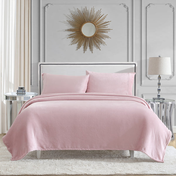 juicy couture Solid Plush Sheet Set