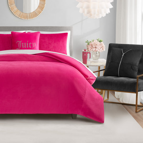 Juicy Couture Solid Velour Comforter Set