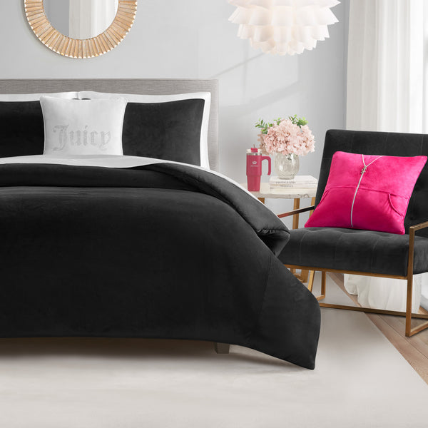 Juicy Couture Solid Velour Comforter Set