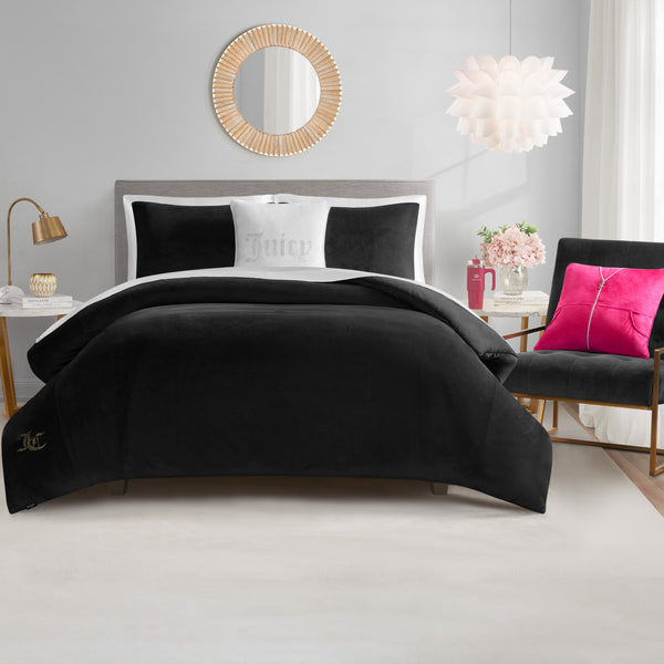 juicy couture Solid Velour Comforter Set