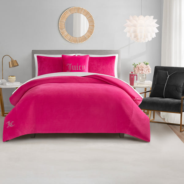 juicy couture Solid Velour Comforter Set