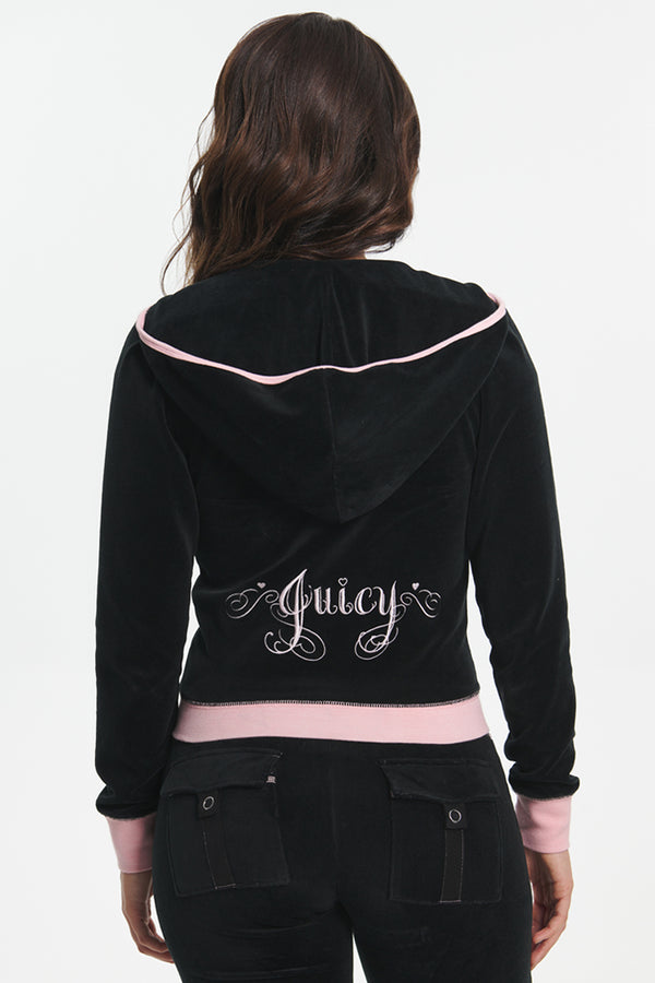 Juicy Couture Sweetheart Cotton Velour Hoodie