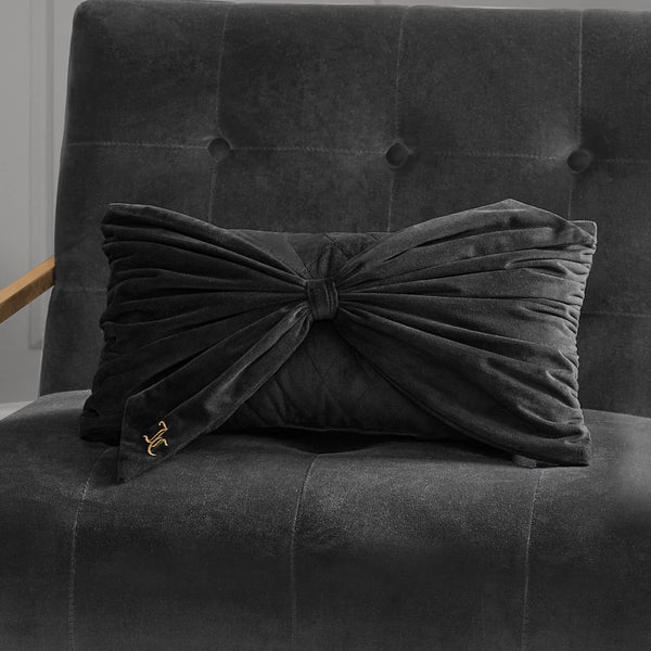 Juicy Couture Velvet Bow Decorative Pillow