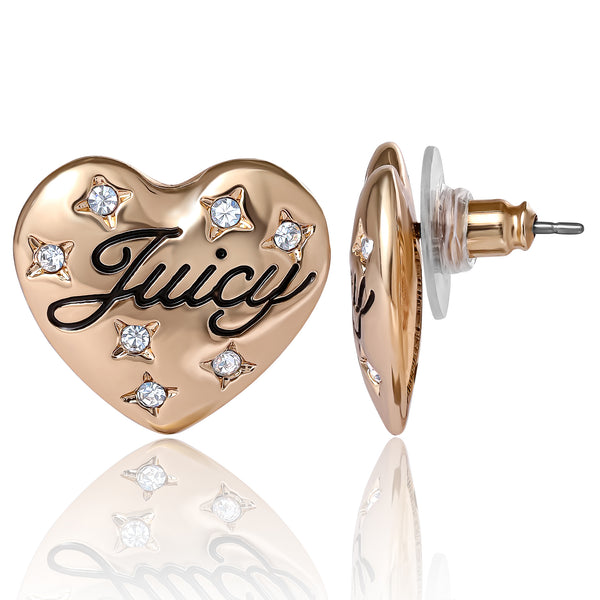 Juicy Couture Juicy Crystal-Embellished Heart Stud Earrings