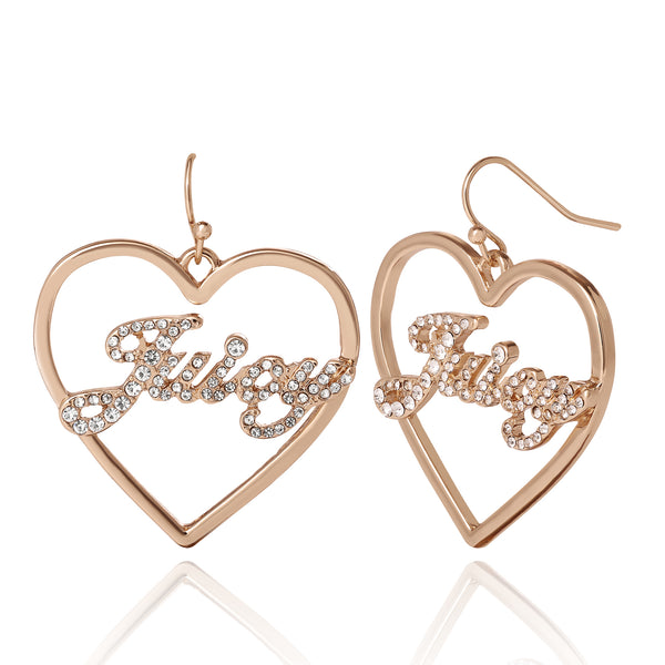 Juicy Couture Juicy Script Crystal Heart Drop Earrings