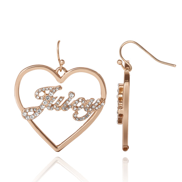 Juicy Couture Juicy Script Crystal Heart Drop Earrings