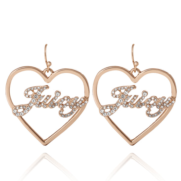 juicy couture Juicy Script Crystal Heart Drop Earrings