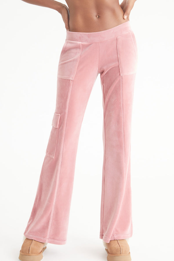 Juicy Couture Low Rise Snap Pocket Velour Cargo Pants