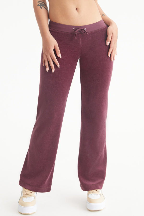 Juicy Couture Malibu Small Bling Cotton Velour Track Pants