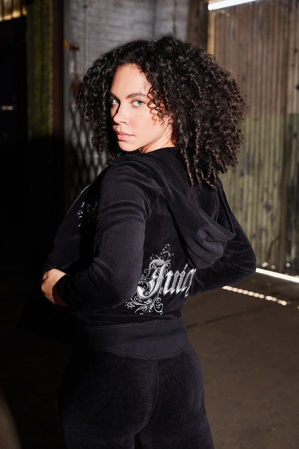 juicy couture Monogram Heritage Cotton Velour Hoodie