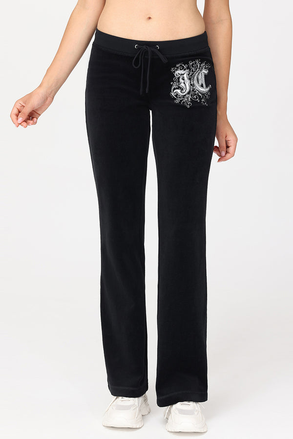 juicy couture Monogram Heritage Cotton Velour Track Pants