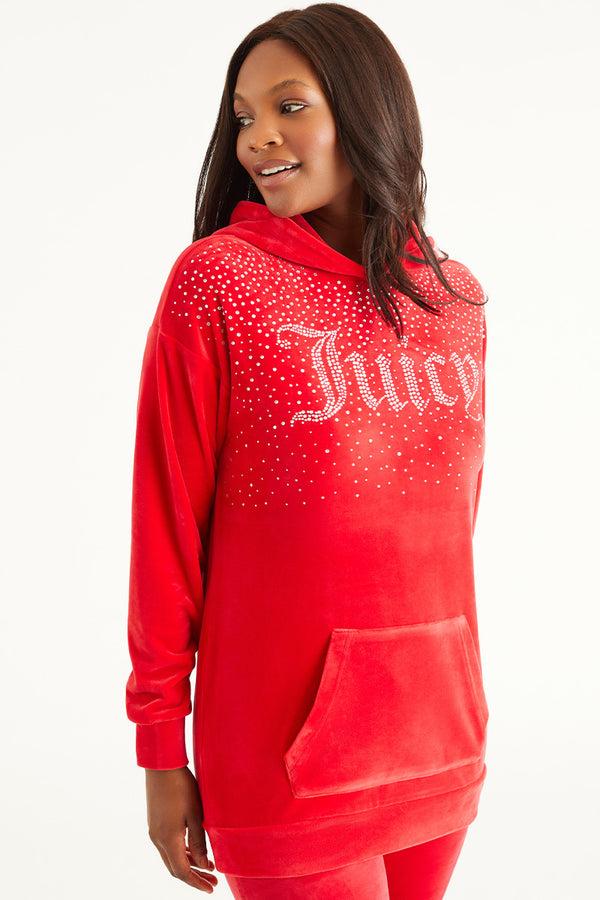 juicy couture Oversized Big Bling Hoodie with Rhinestones