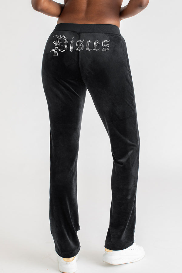juicy couture Pisces Customizable Big Bling Velour Track Pants