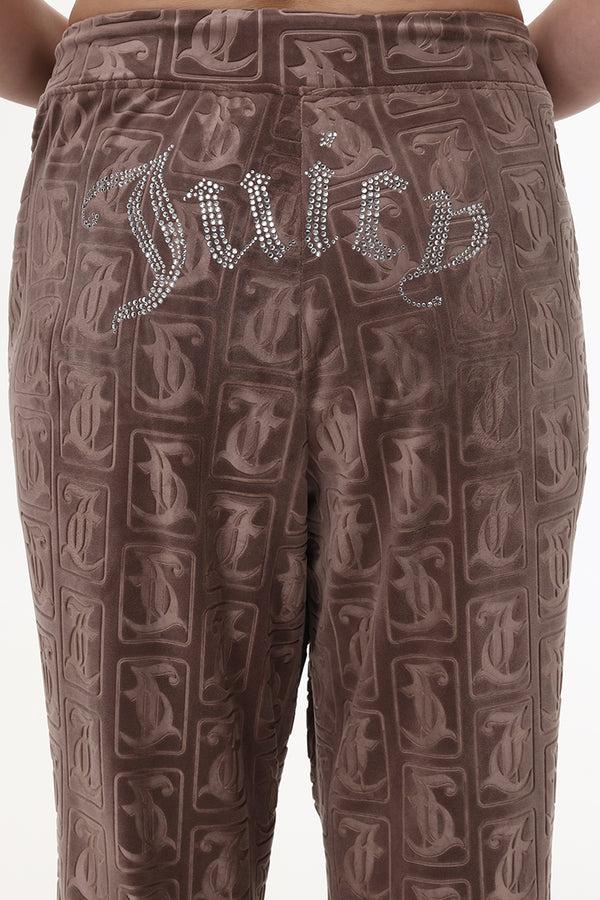 Juicy Couture Plus-Size Big Bling Embossed Velour Jogger