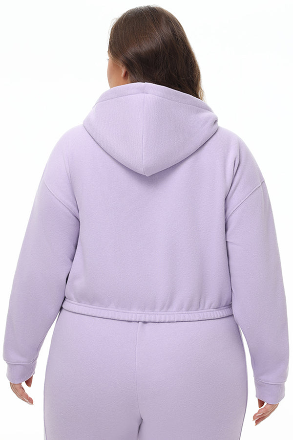 Juicy Couture Plus-Size Cropped Fleece Hoodie With Side Bling