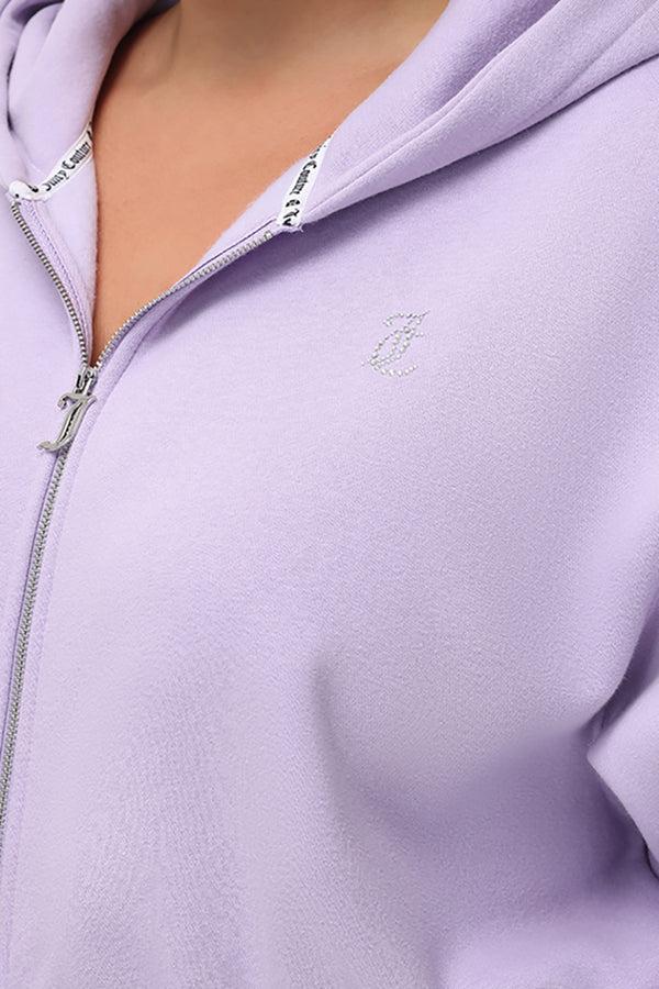 Juicy Couture Plus-Size Cropped Fleece Hoodie With Side Bling