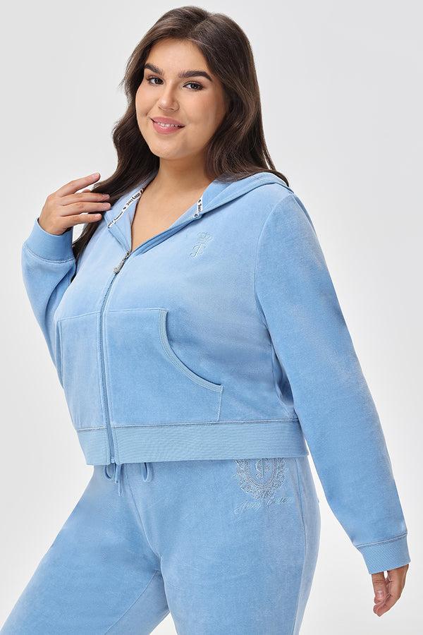 Juicy Couture Plus-Size Crown Heritage Cotton Velour Hoodie