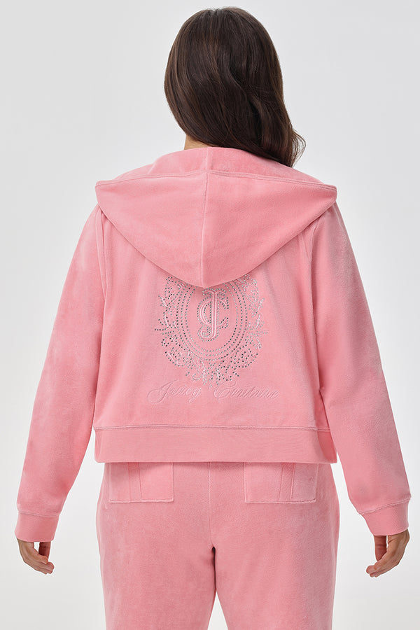 juicy couture Plus-Size Crown Heritage Cotton Velour Hoodie