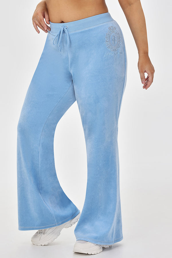 Juicy Couture Plus-Size Crown Heritage Cotton Velour Track Pants